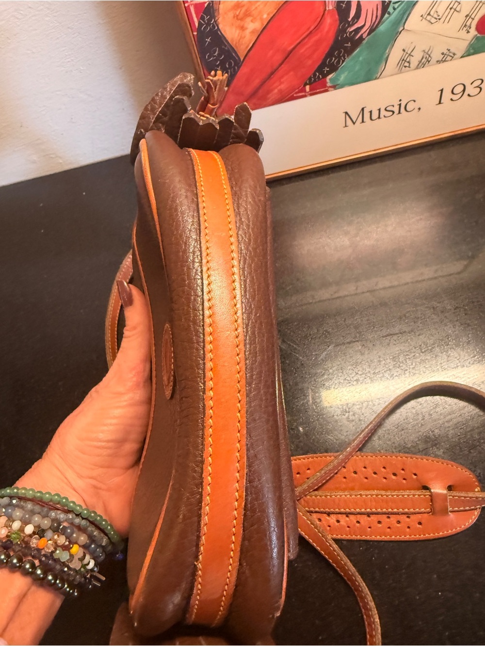 Brown & Tan Leather Crossbody Camera Bag - Picture 13 of 14